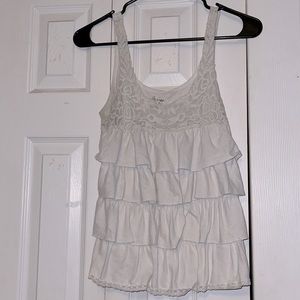 White ruffle Aeropostale tank top
